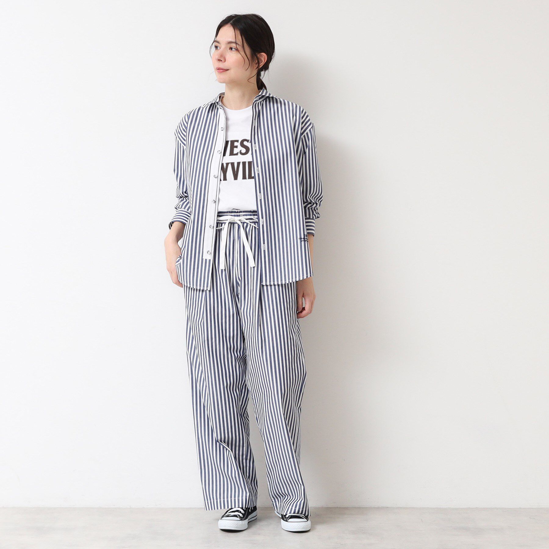 Dessin「【洗える・ウエストゴム】ストライプリラックスパンツ」|その他|