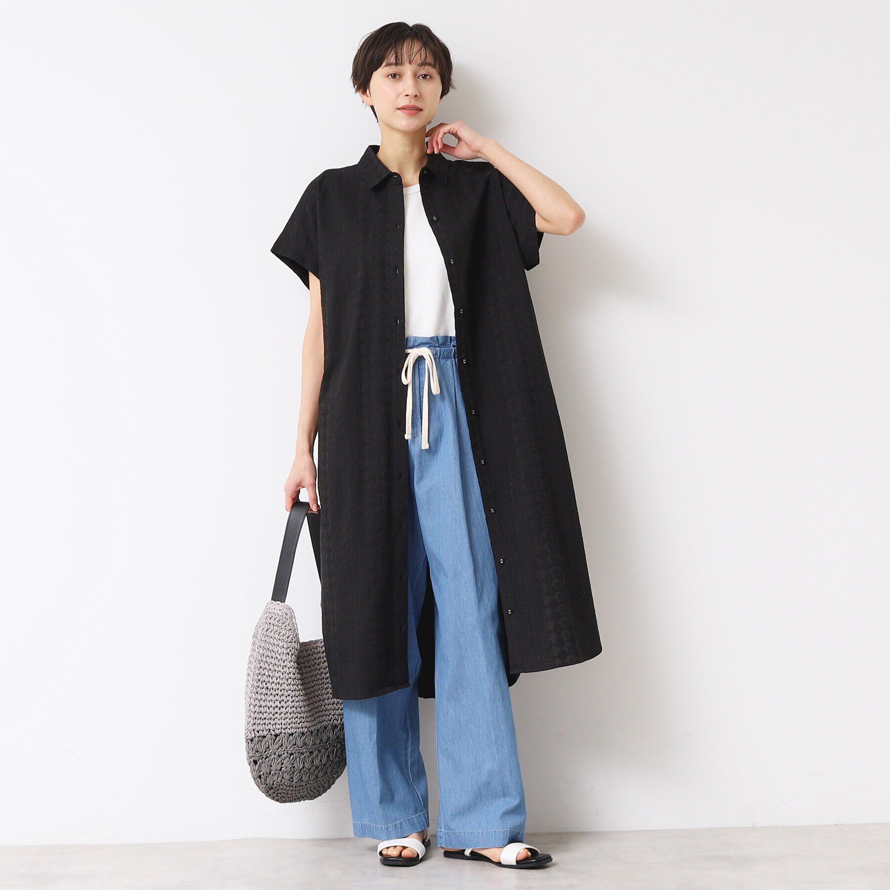 Dessin「【インド刺繍・セットアップ可能・洗える】シャツワンピース」|ワンピース|