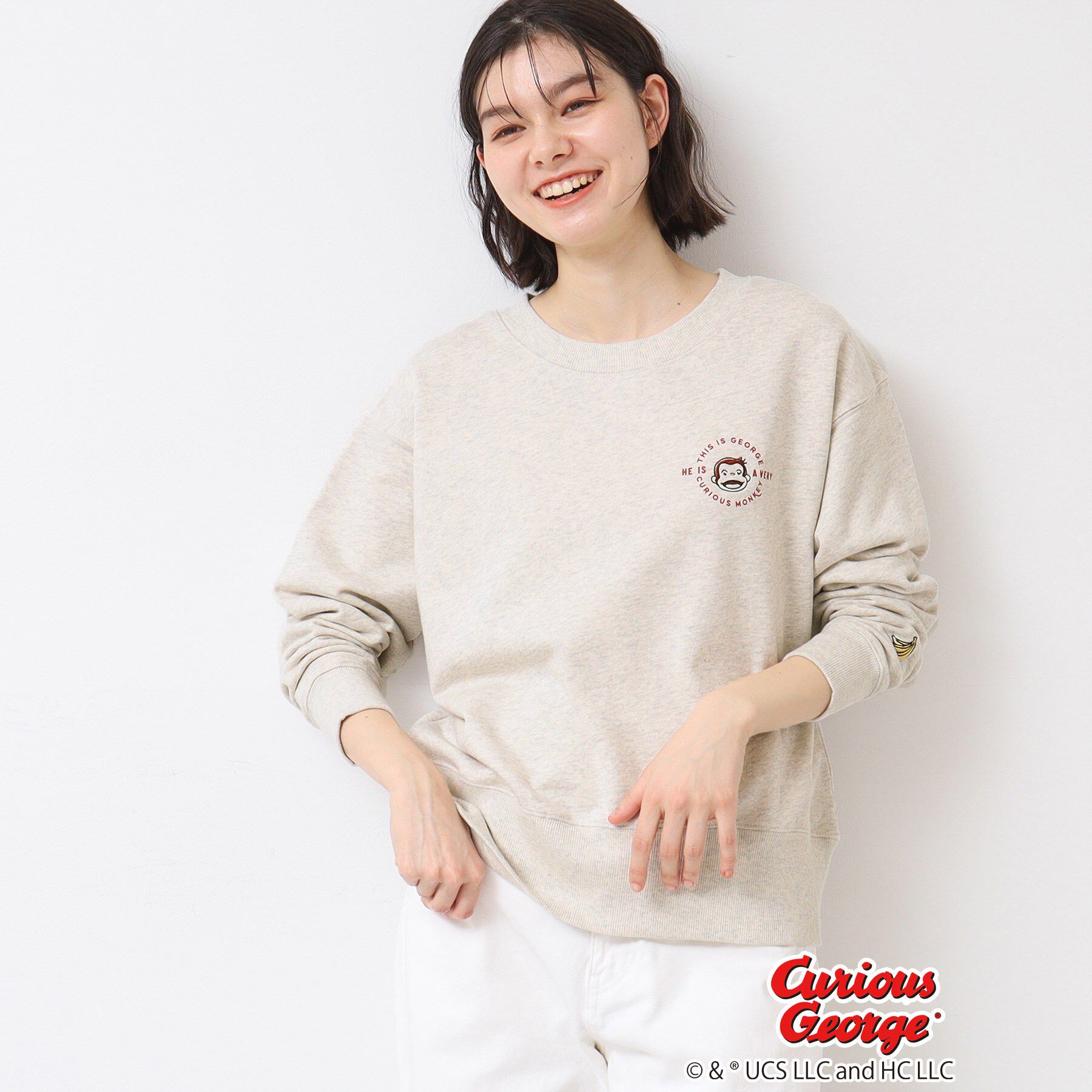 Dessin「【ユニセックス/おさるのジョージコラボ】スウェット」|パーカー|ライトベージュ(05