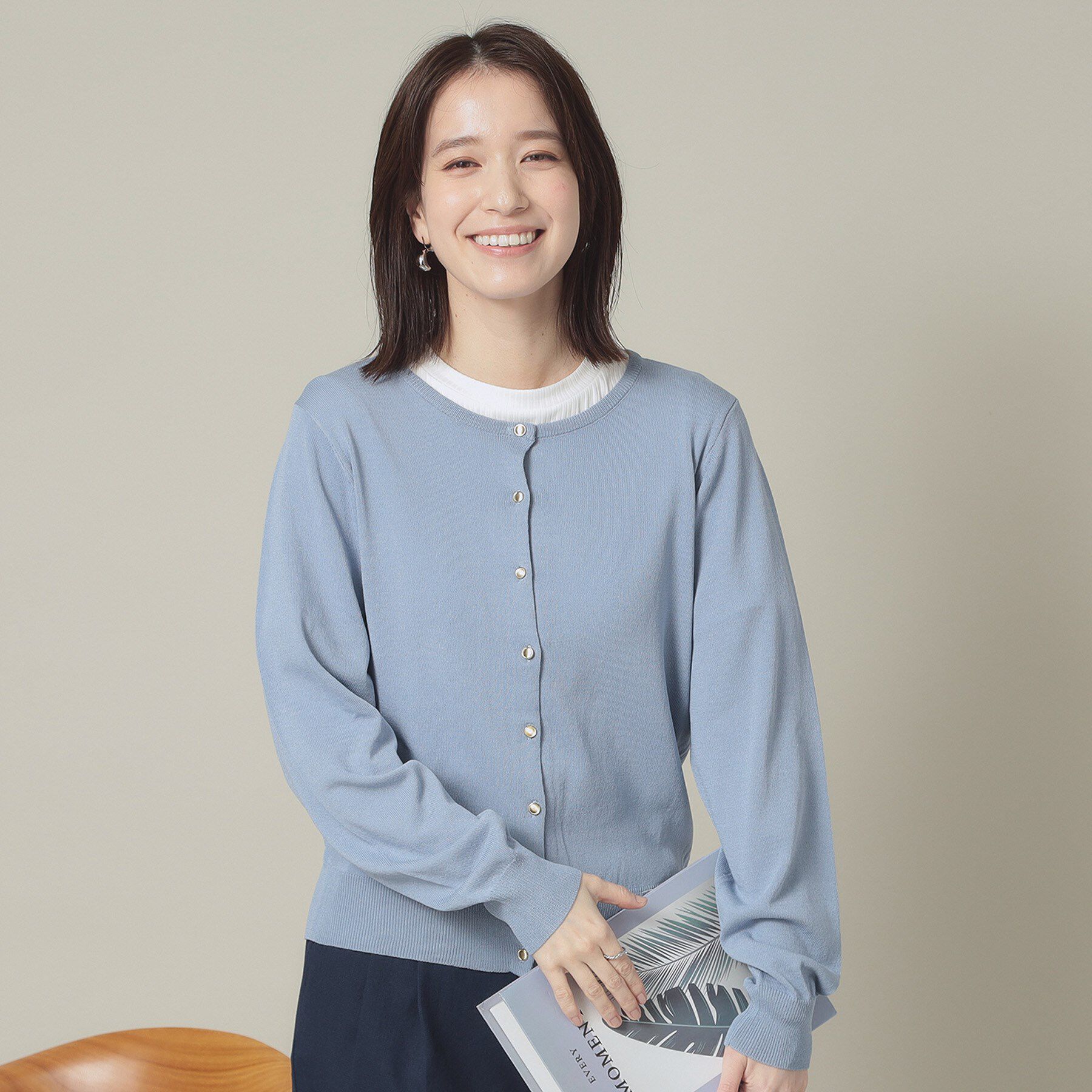 ITS&rsquo;DEMO「【UVカット／アンチピリング／手洗い可】クルーニットカーディガン」|カーディガン|