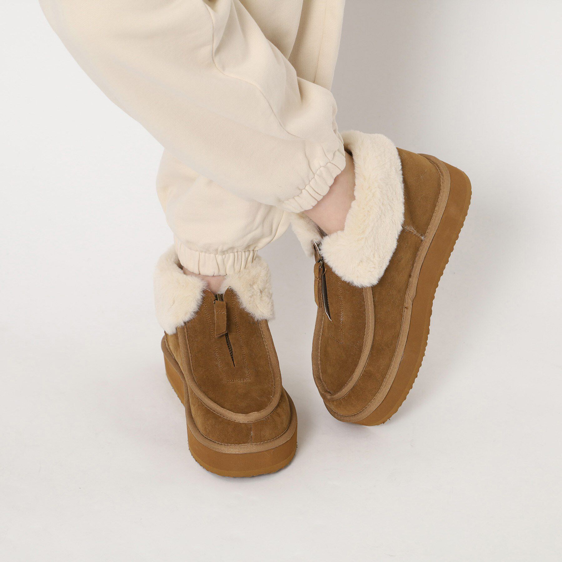 ESPERANZA「フロントジップボアショートブーツ」|ショートブーツ|