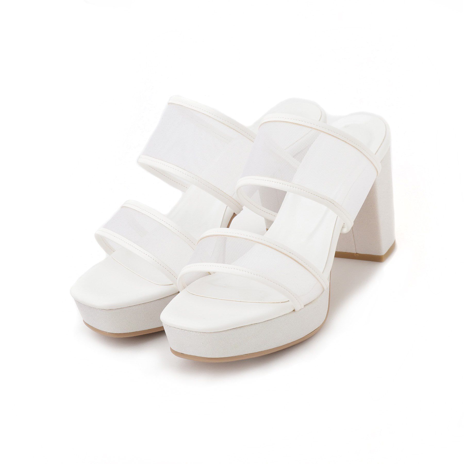 ESPERANZA「ダブルベルトラメ厚底ミュールサンダル 24SS」|サンダル|