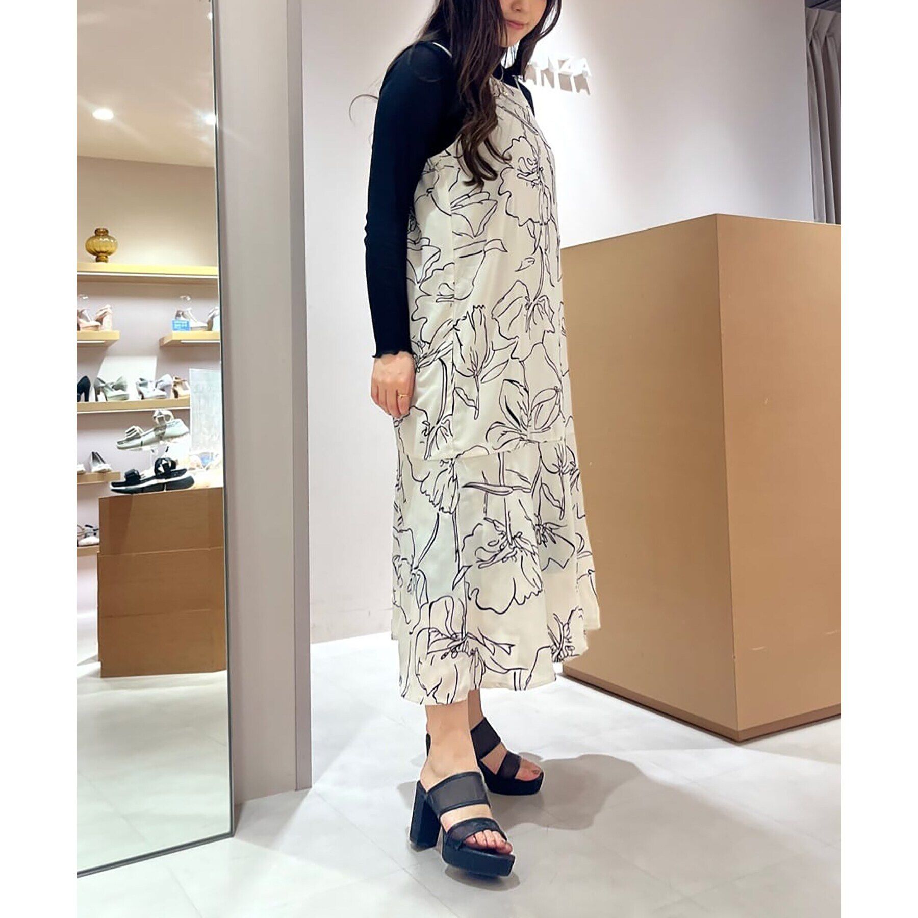 ESPERANZA「ダブルベルトラメ厚底ミュールサンダル 24SS」|サンダル|