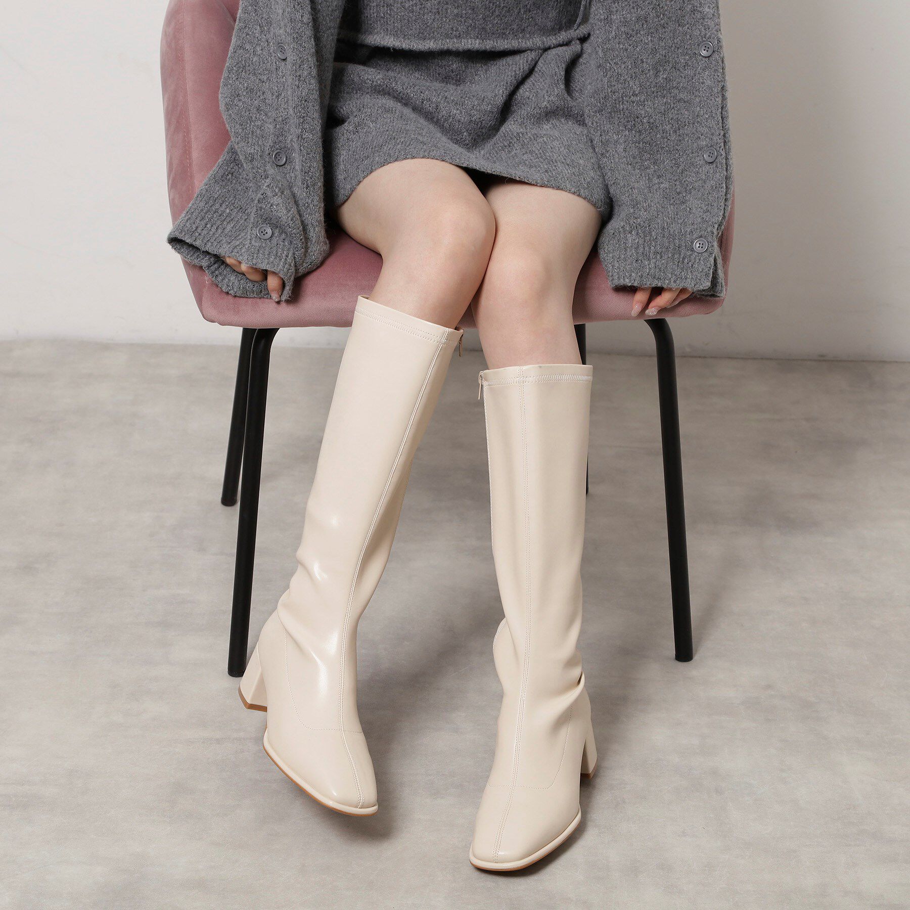 ESPERANZA「スクエアロングブーツ レイン対応」|ショートブーツ|