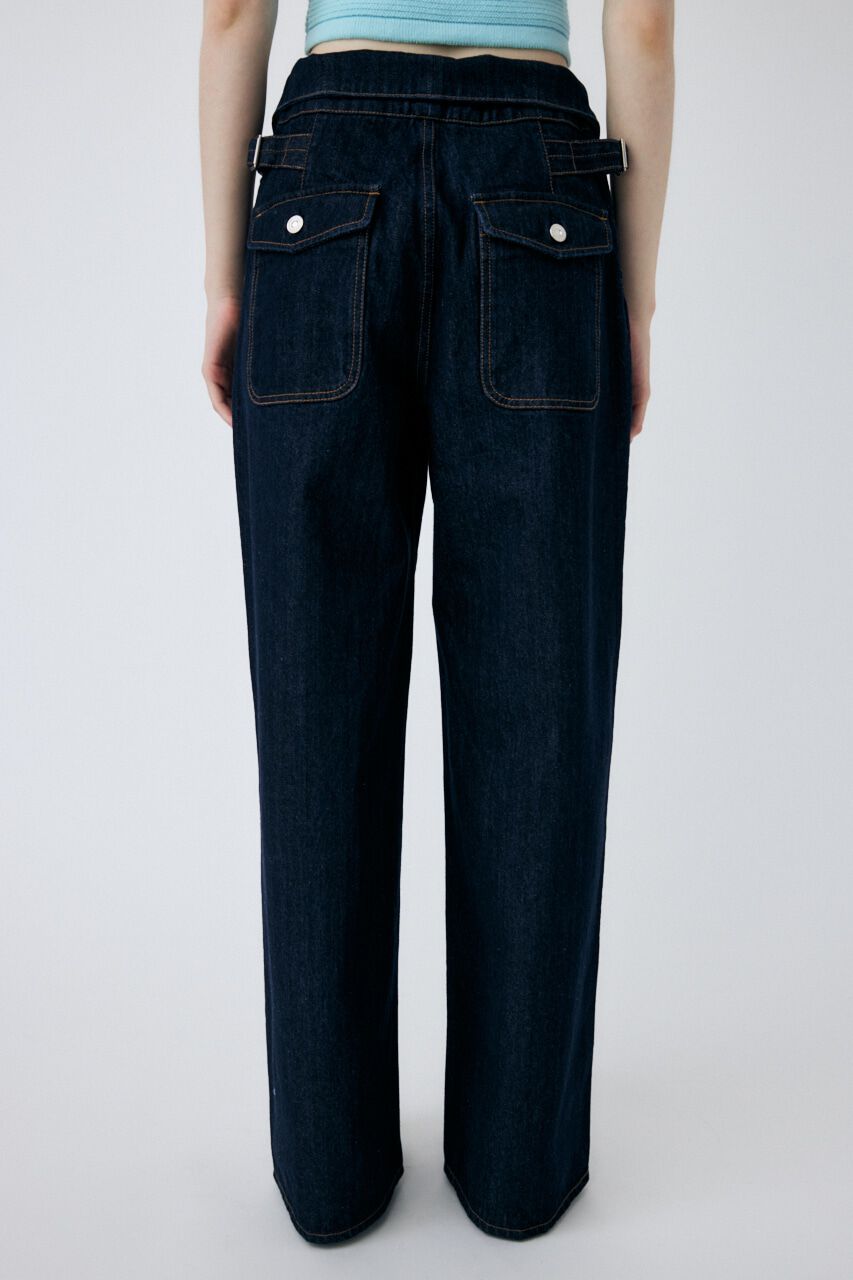 MOUSSY「CORSET DESIGN WIDE STRAIGHT」|デニム|