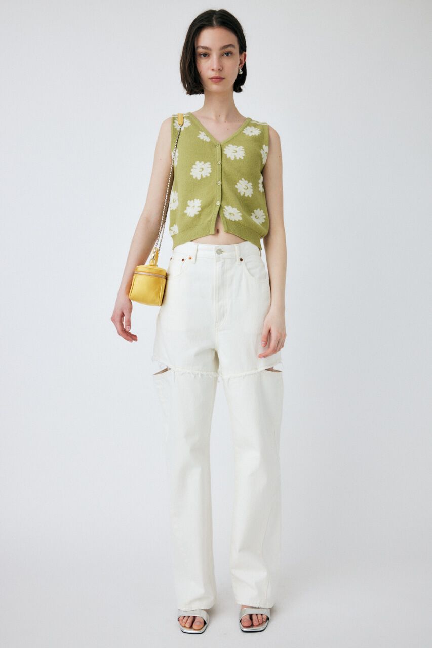 MOUSSY「CUT OUT WIDE STRAIGHT」|デニム|