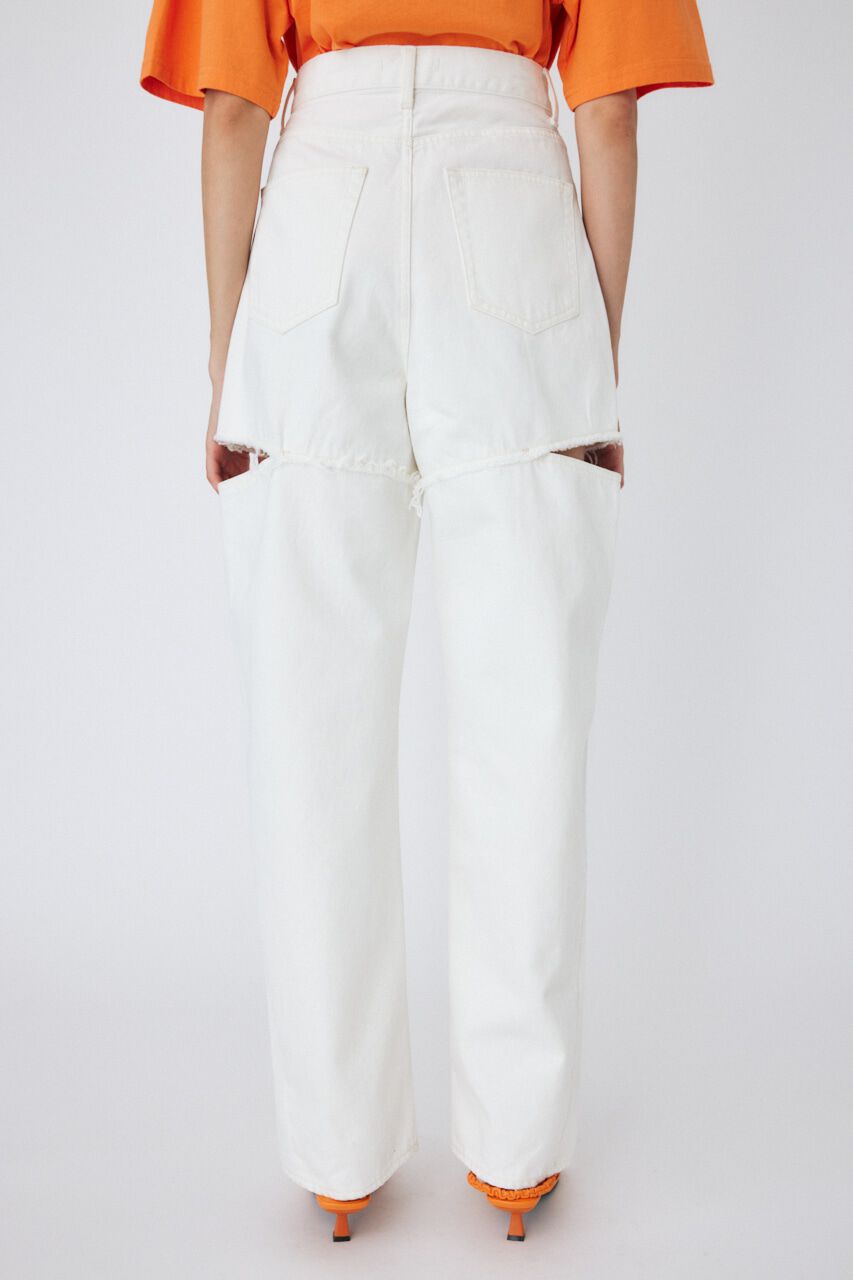 MOUSSY「CUT OUT WIDE STRAIGHT」|デニム|