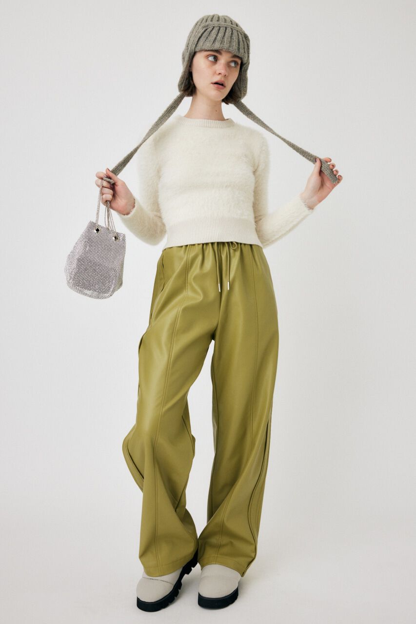 MOUSSY「CROPPED SHAGGY KNIT トップス」|ニット・セーター|