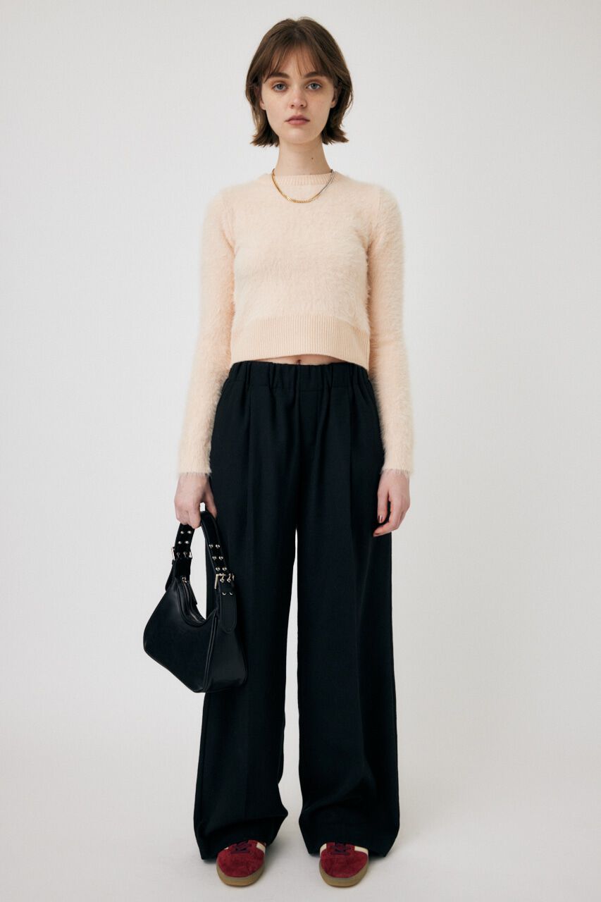 MOUSSY「CROPPED SHAGGY KNIT トップス」|ニット・セーター|