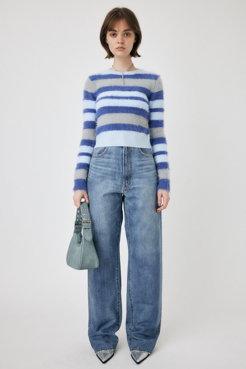 MOUSSY「CROPPED SHAGGY KNIT トップス」|ニット・セーター|