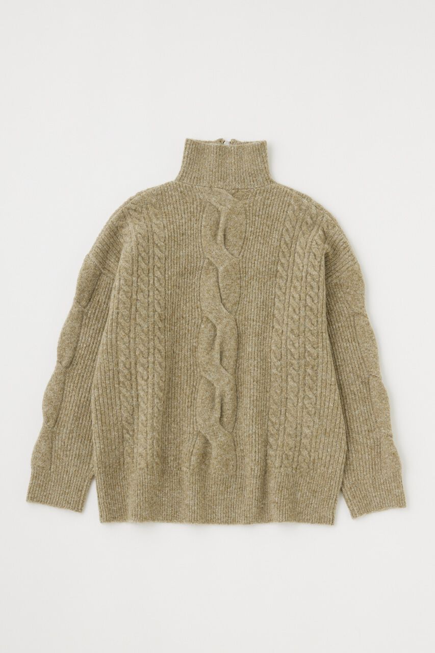 MOUSSY「HALF ZIP CABLE ニット」|ニット・セーター|