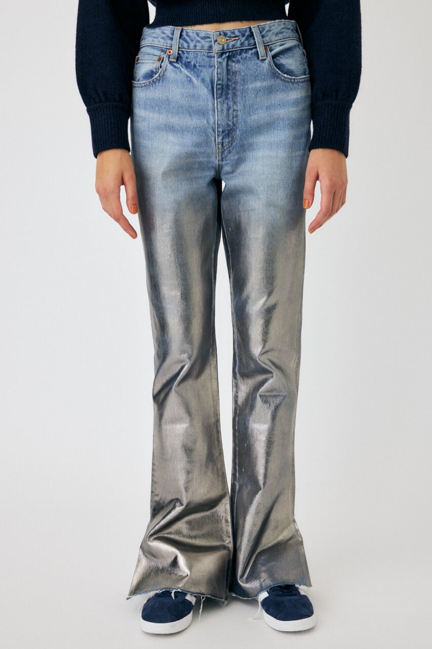 MOUSSY「FOIL PRINT SLIM FLARE」|デニム|