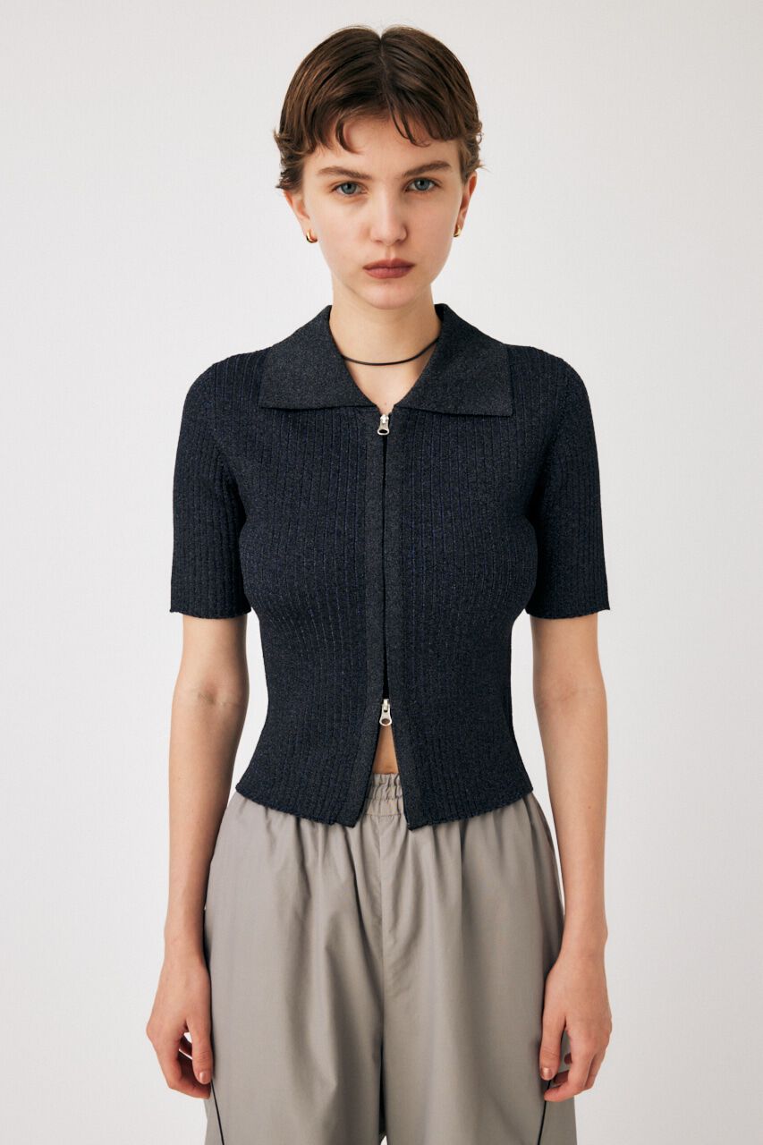 MOUSSY「ZIP UP KNIT シャツ」|ニット・セーター|