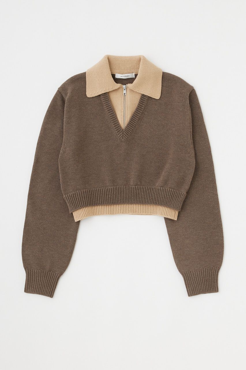 MOUSSY「LAYERED HALF ZIP セーター」|ニット・セーター|