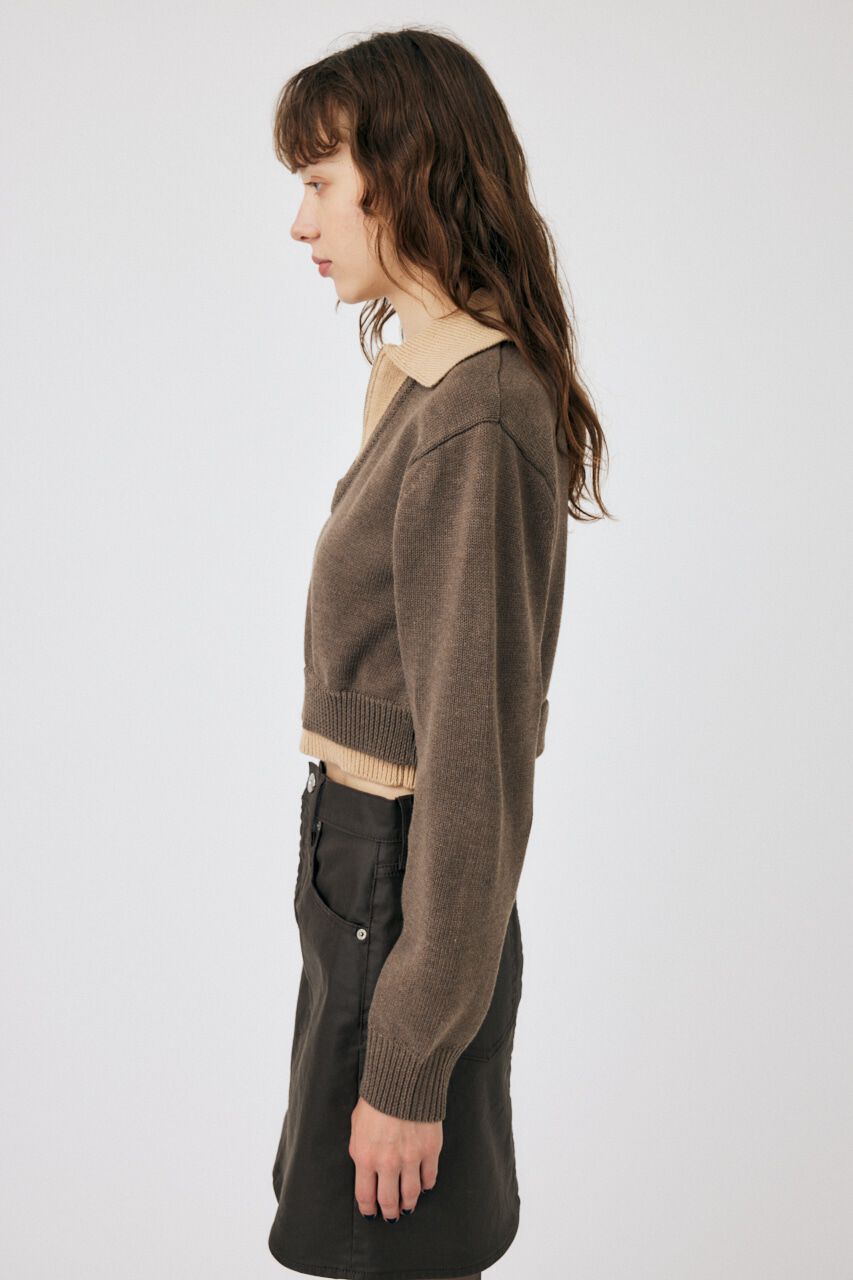 MOUSSY「LAYERED HALF ZIP セーター」|ニット・セーター|