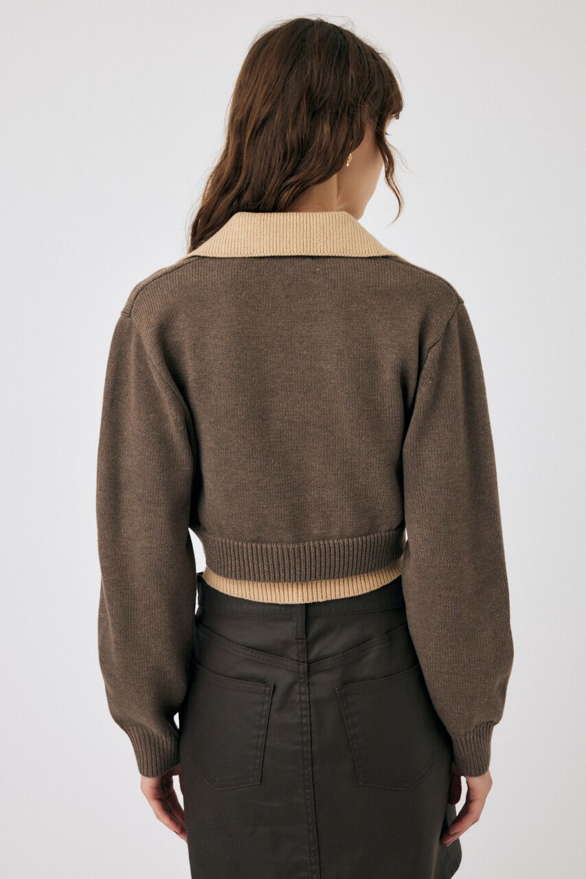 MOUSSY「LAYERED HALF ZIP セーター」|ニット・セーター|