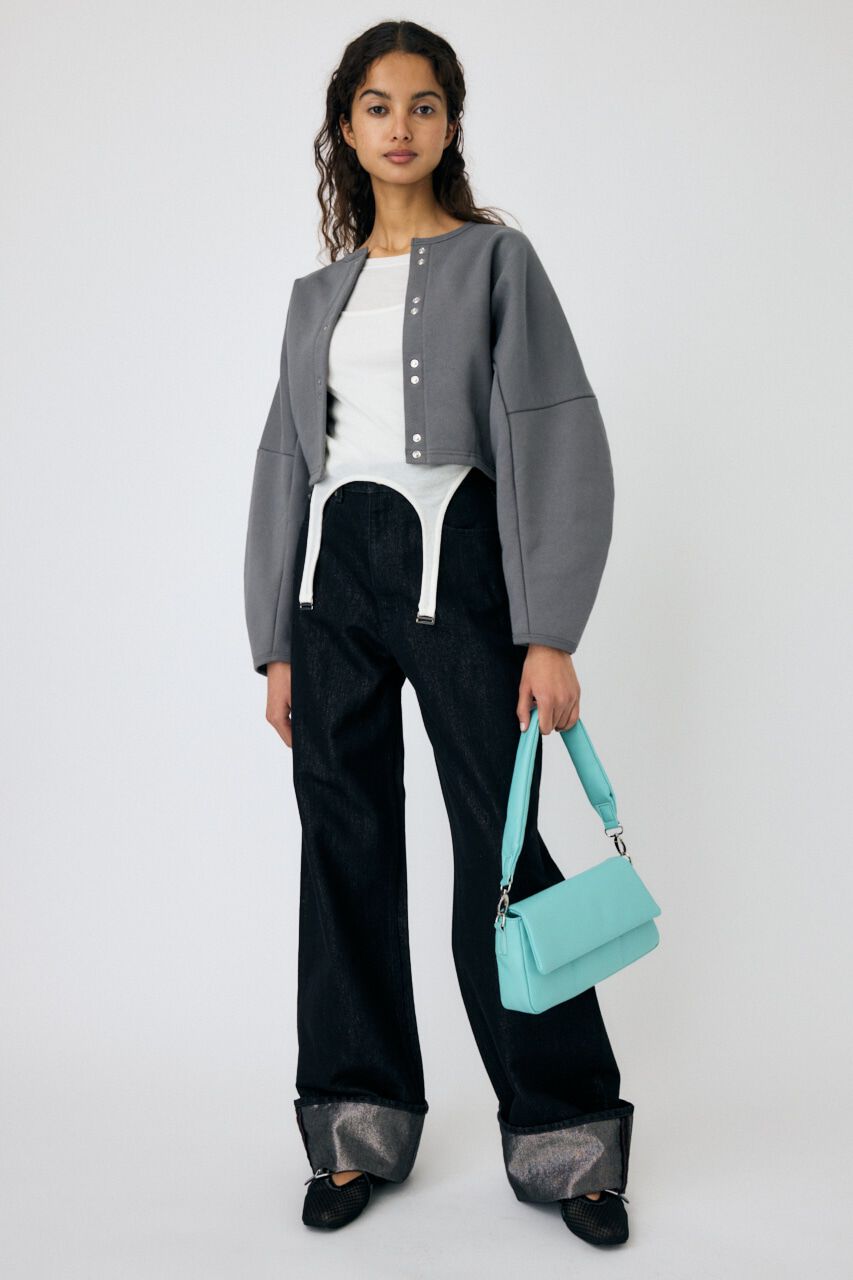 MOUSSY「CURVE SLEEVE TERRY カーディガン」|カーディガン|