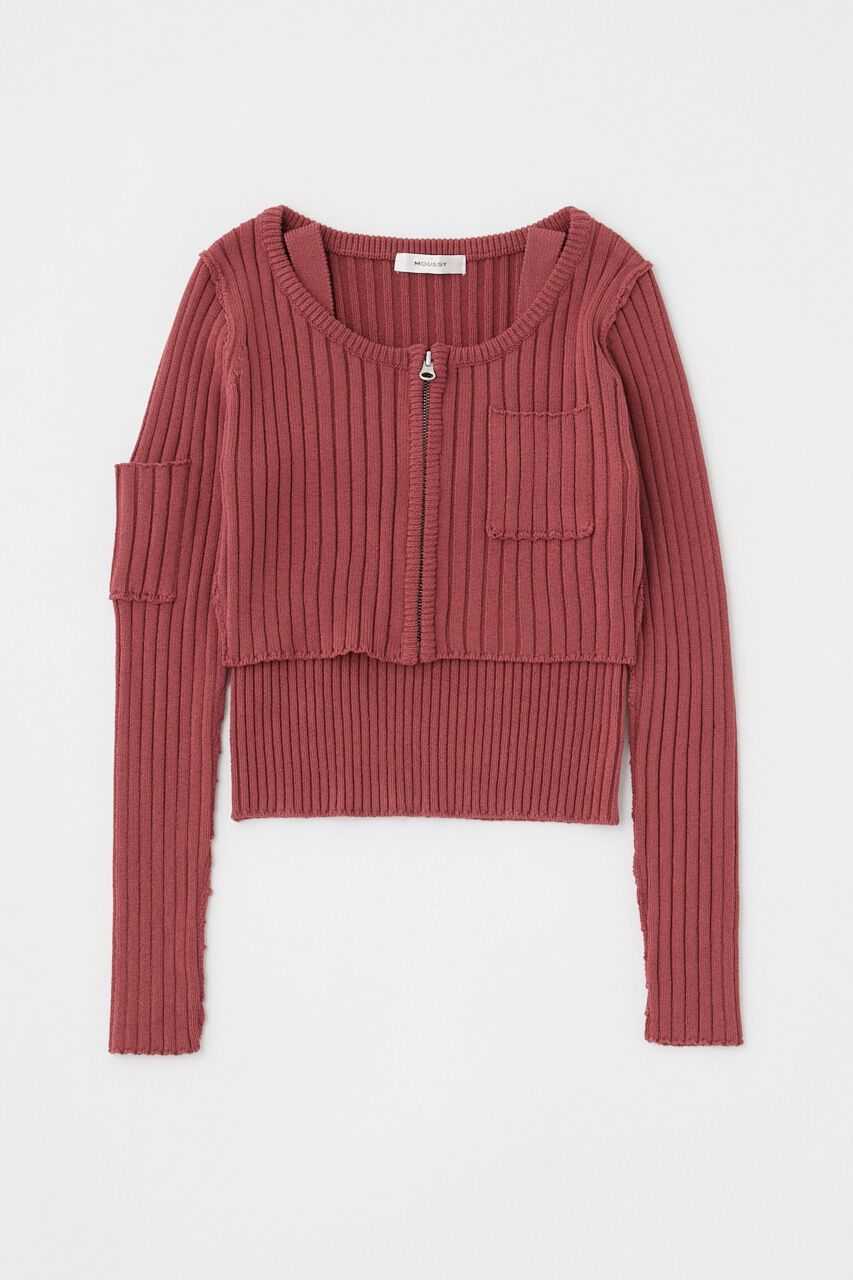 MOUSSY「ZIP UP RIB KNIT カーデ＆タンク」|ニット・セーター|