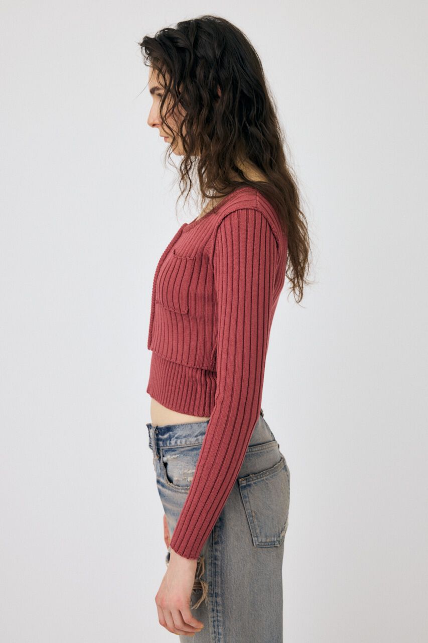 MOUSSY「ZIP UP RIB KNIT カーデ＆タンク」|ニット・セーター|