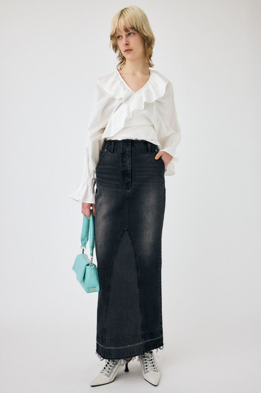 MOUSSY「VOLUME SLEEVE RUFFLE トップス」|シャツ・ブラウス|