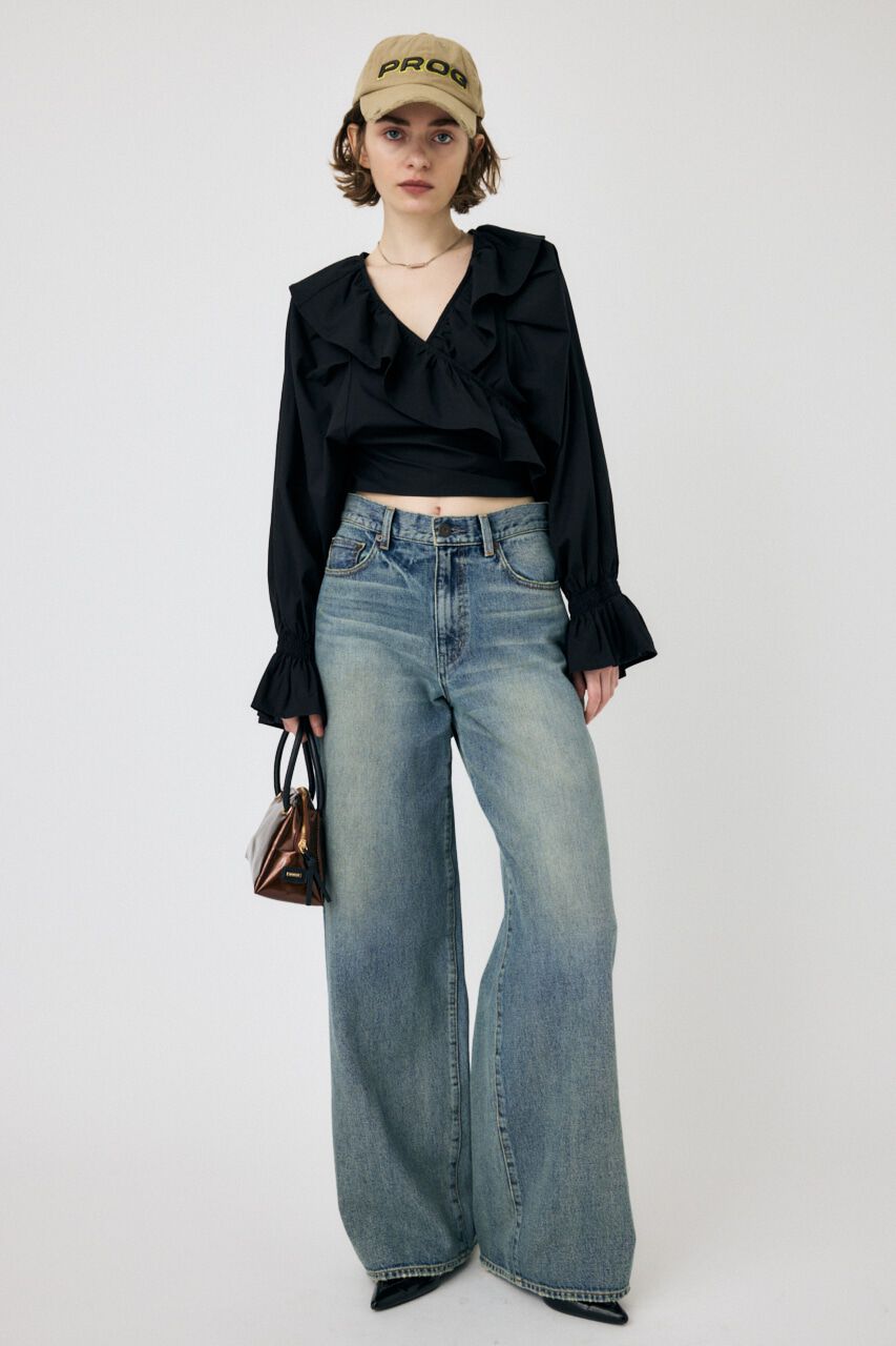 MOUSSY「VOLUME SLEEVE RUFFLE トップス」|シャツ・ブラウス|