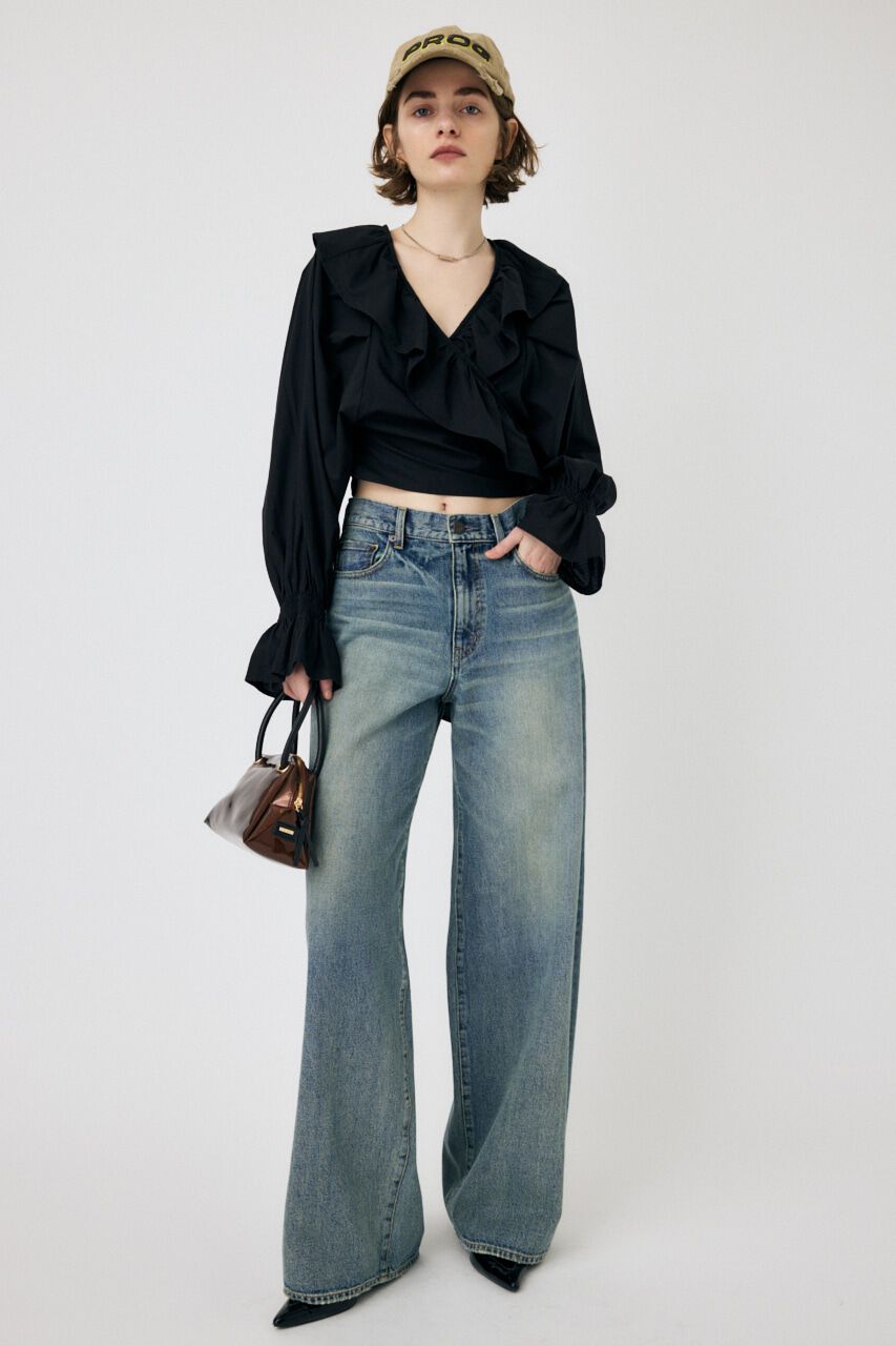 MOUSSY「VOLUME SLEEVE RUFFLE トップス」|シャツ・ブラウス|