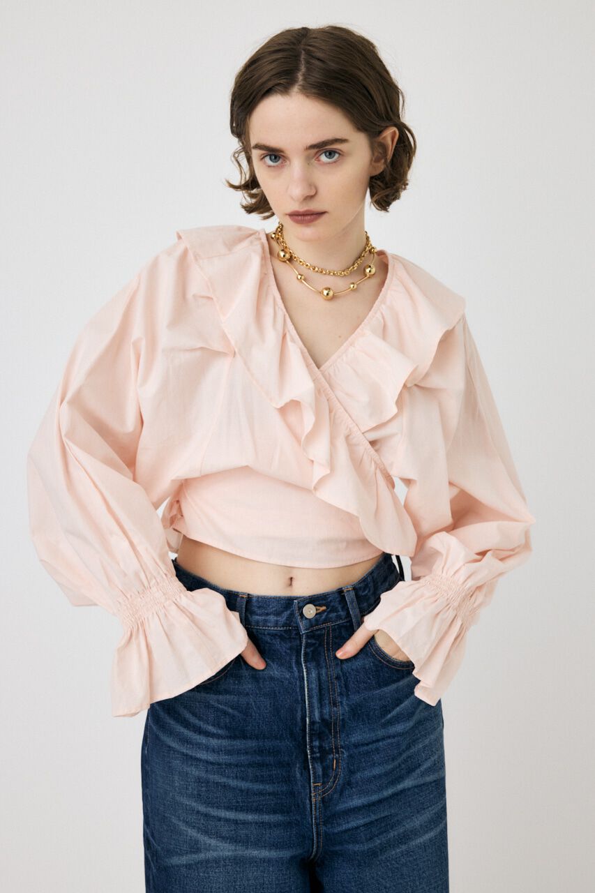 MOUSSY「VOLUME SLEEVE RUFFLE トップス」|シャツ・ブラウス|