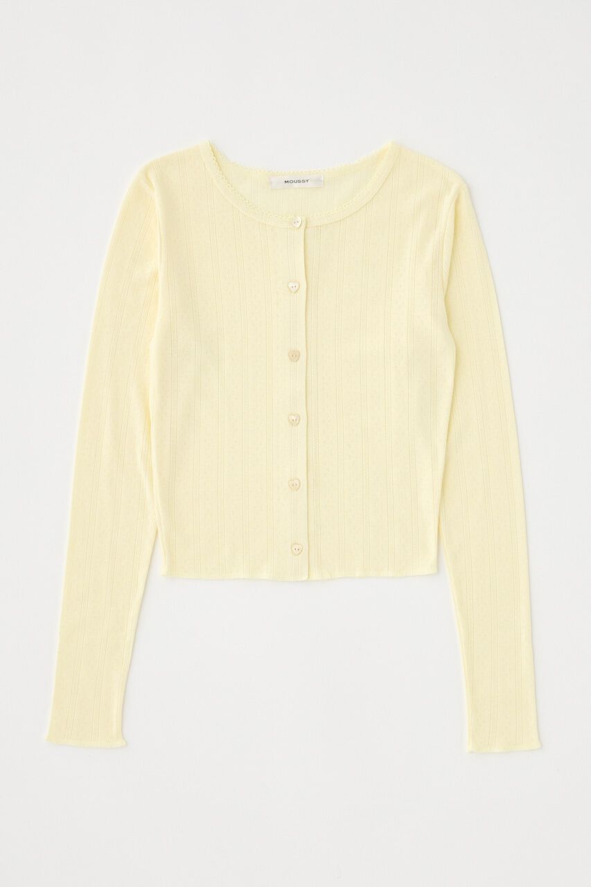 MOUSSY「PICOT CROPPED カーディガン」|Tシャツ・カットソー|ECRU