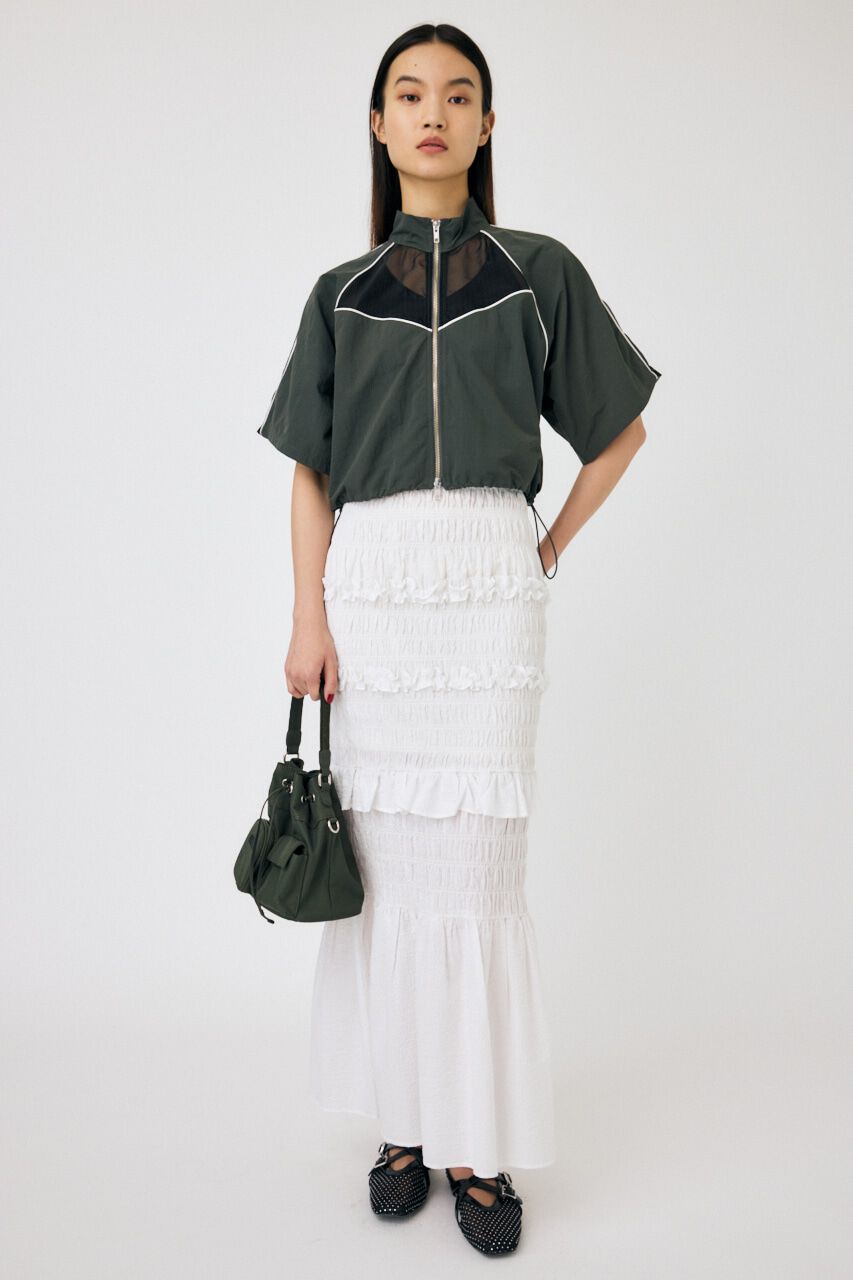 MOUSSY「PIPING HALF SLEEVE トラックジャケット」|Tシャツ・カットソー|