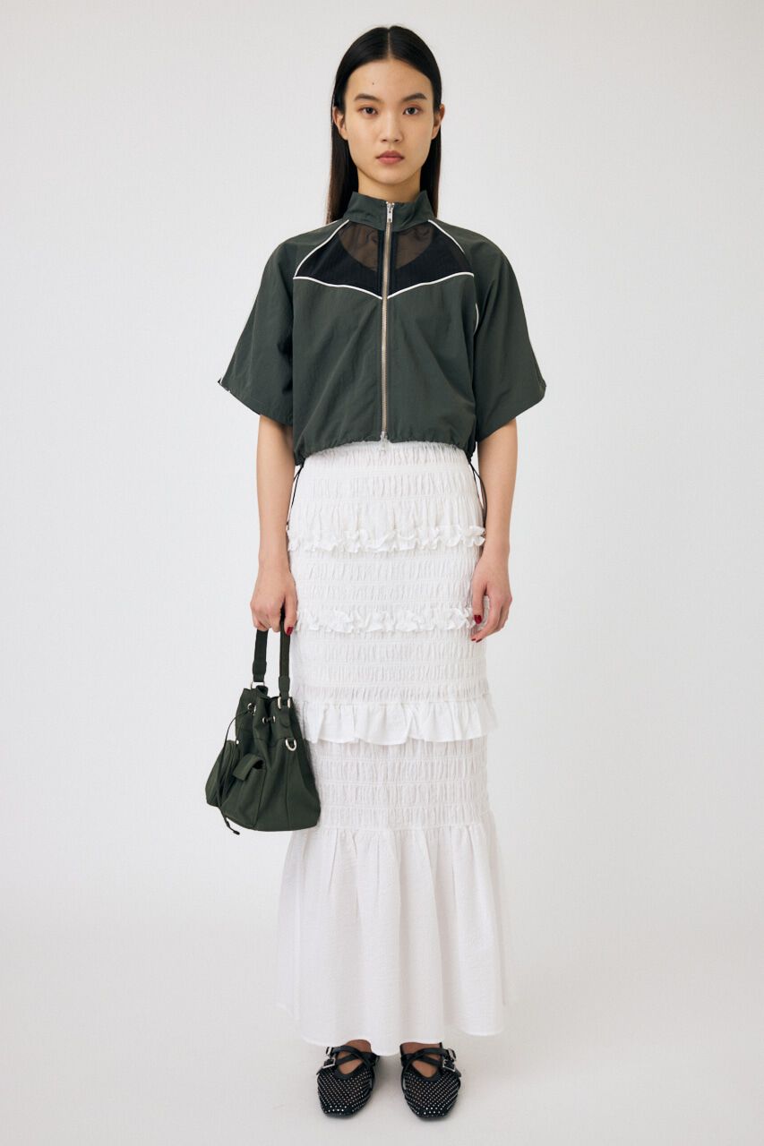 MOUSSY「PIPING HALF SLEEVE トラックジャケット」|Tシャツ・カットソー|