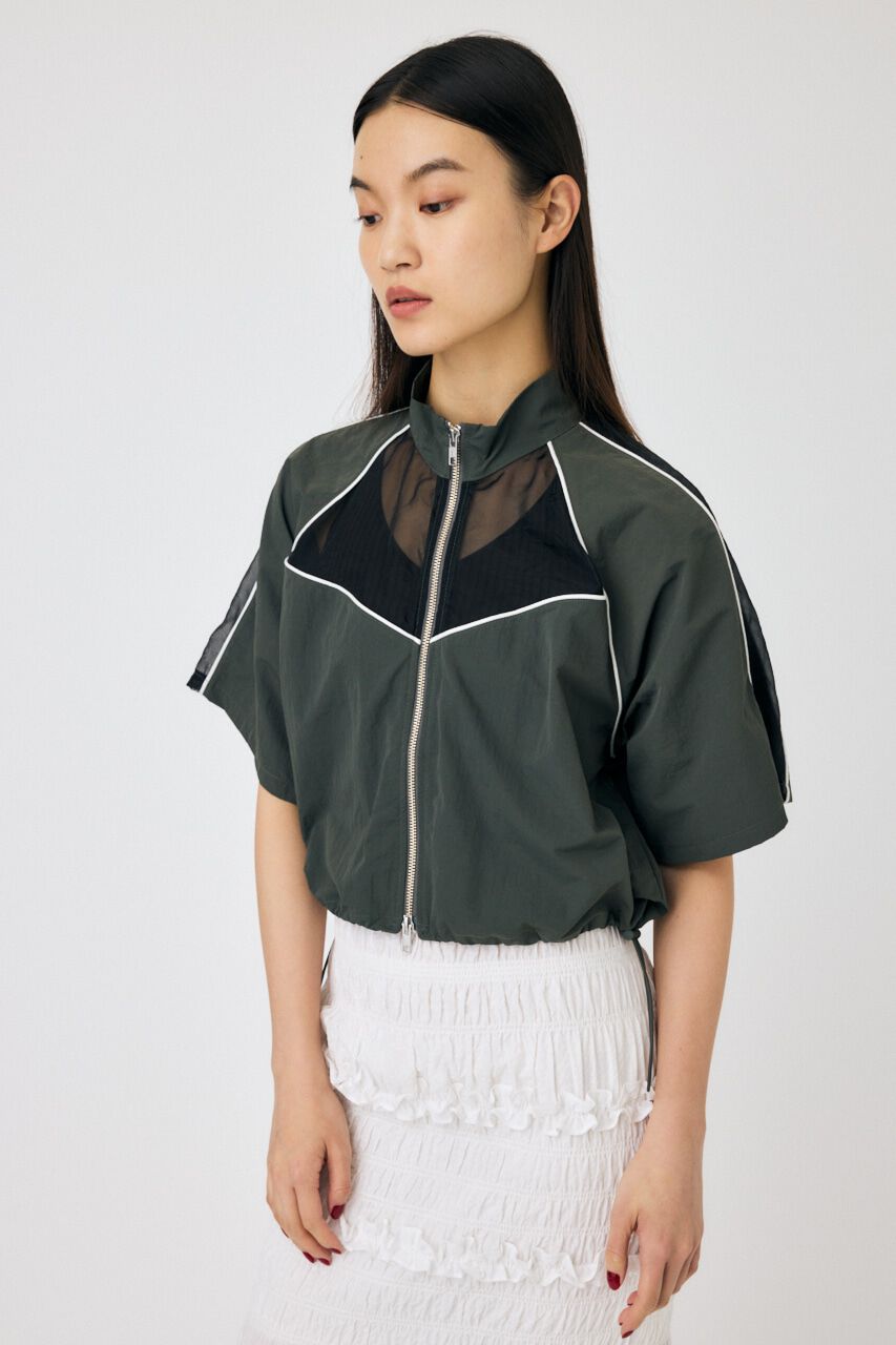 MOUSSY「PIPING HALF SLEEVE トラックジャケット」|Tシャツ・カットソー|