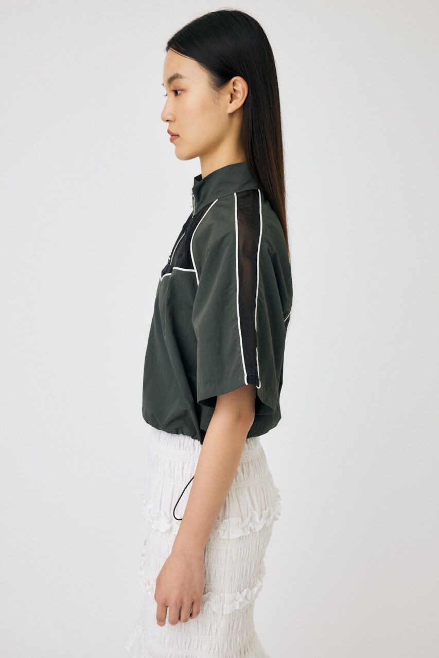 MOUSSY「PIPING HALF SLEEVE トラックジャケット」|Tシャツ・カットソー|