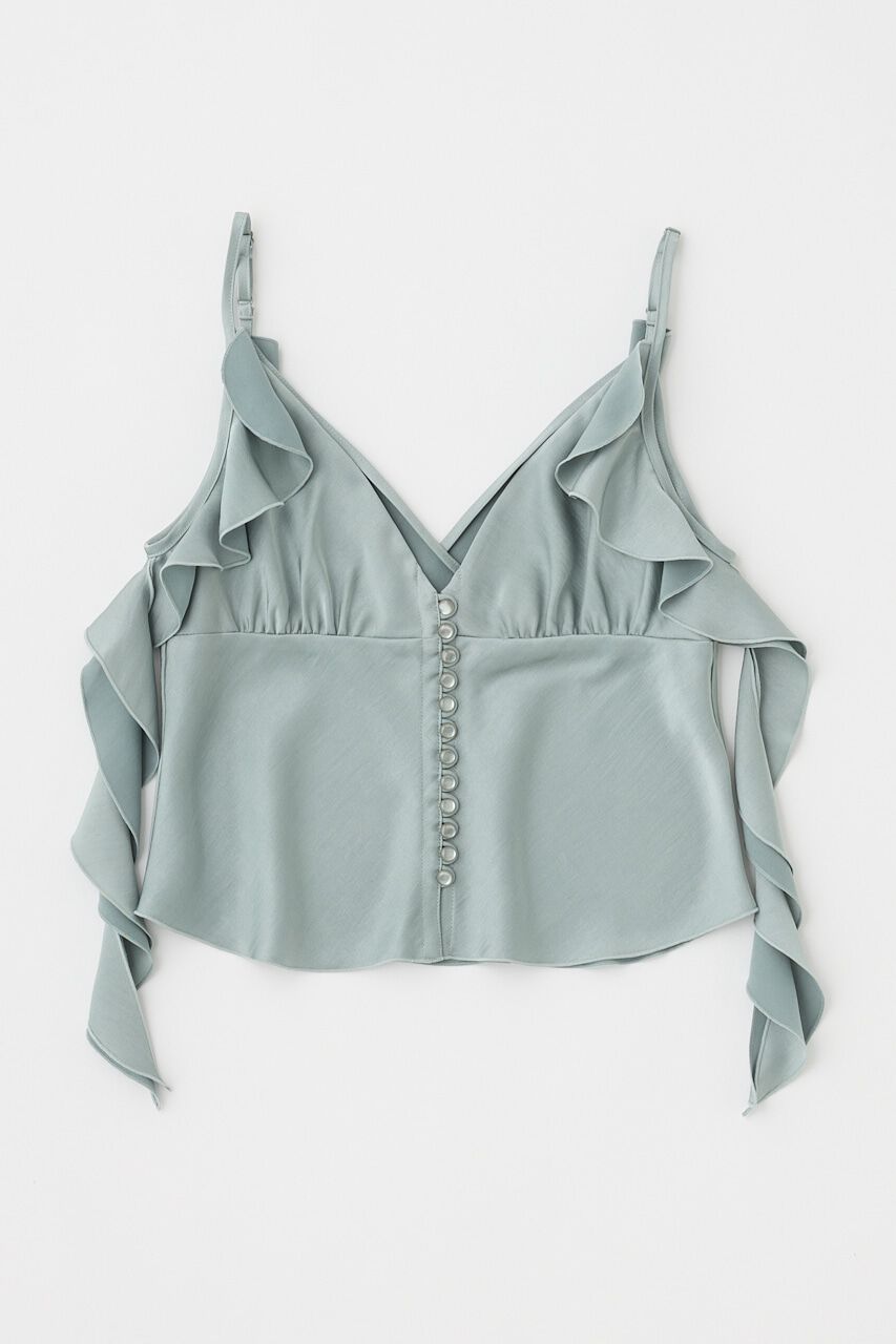 MOUSSY「FRILL STRAP SATIN キャミ」|キャミソール|L/GRN1