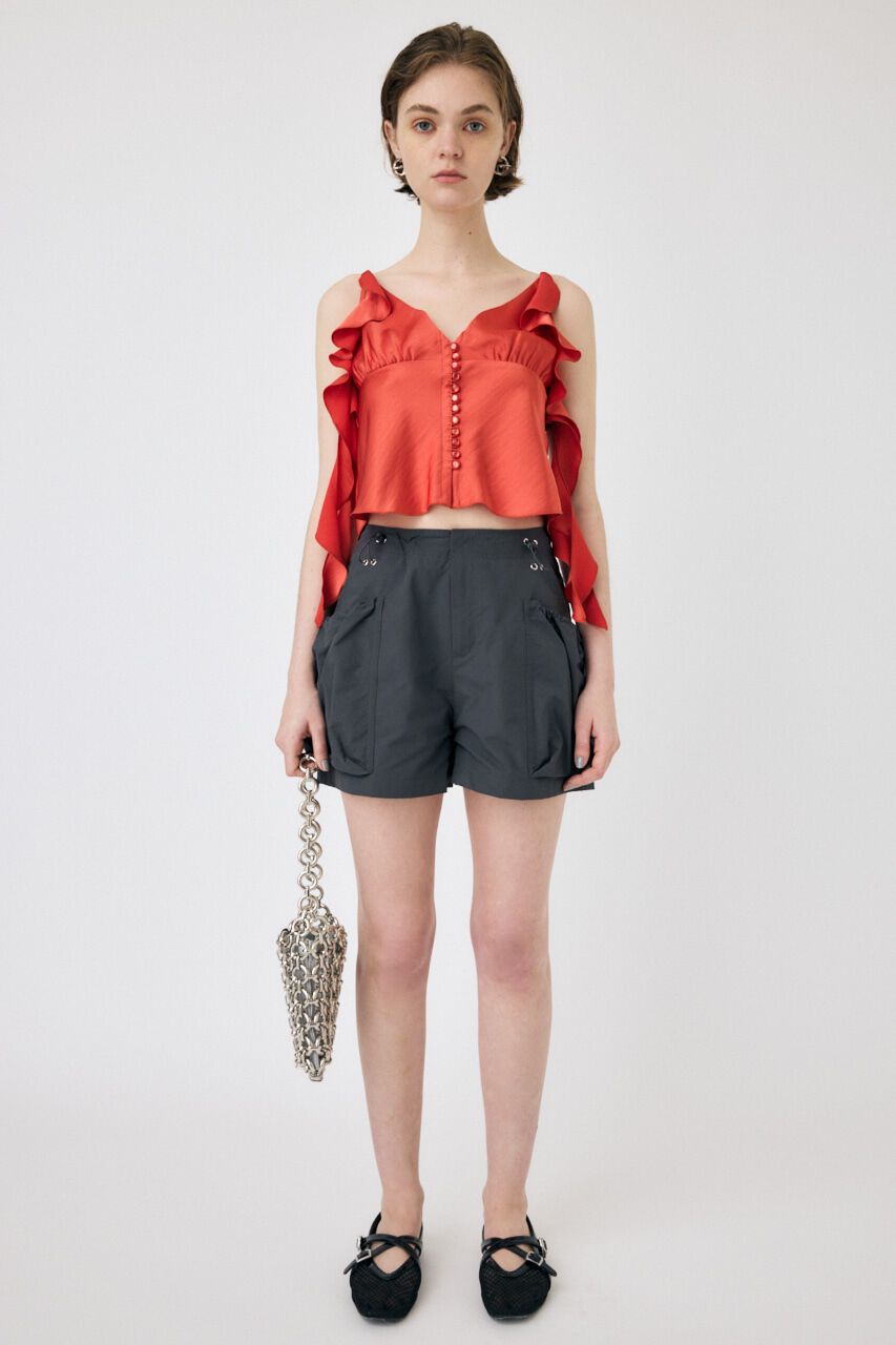 MOUSSY「FRILL STRAP SATIN キャミ」|キャミソール|