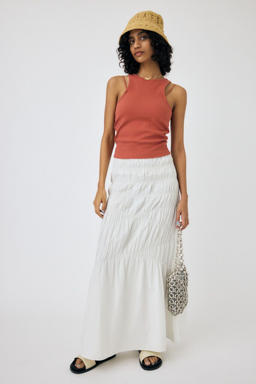 MOUSSY「CROSS GATHER スカート」|スカート|O/WHT1