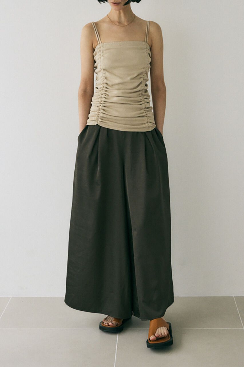 MOUSSY「リサイクルポリエステル使用　フレア分量たっぷりのサテンパンツ」|その他|