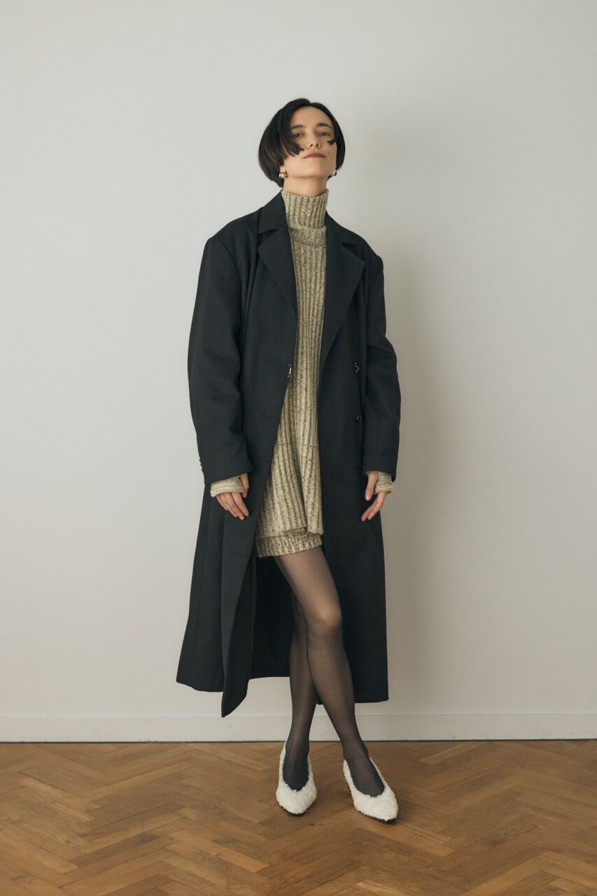 MOUSSY「テーラードロングコート リサイクルポリエステル&times;ウール混」|その他|