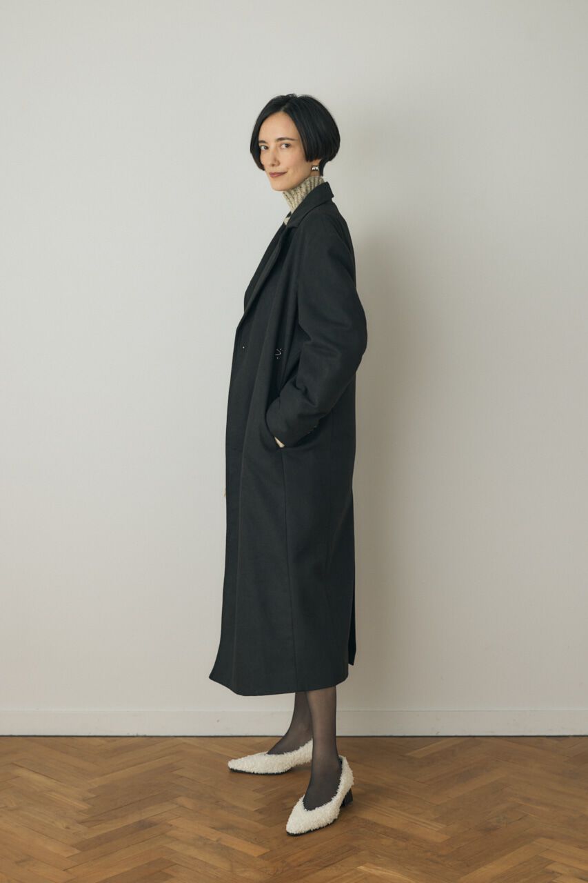 MOUSSY「テーラードロングコート リサイクルポリエステル&times;ウール混」|その他|