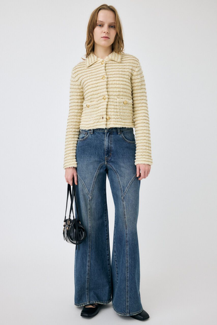 MOUSSY「TWEEDY ニットカーディガン」|ニット・セーター|