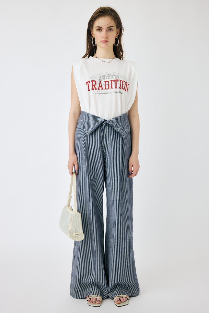 MOUSSY「OVERLAPPING LOGOS ノースリーブ TEE」|タンクトップ|