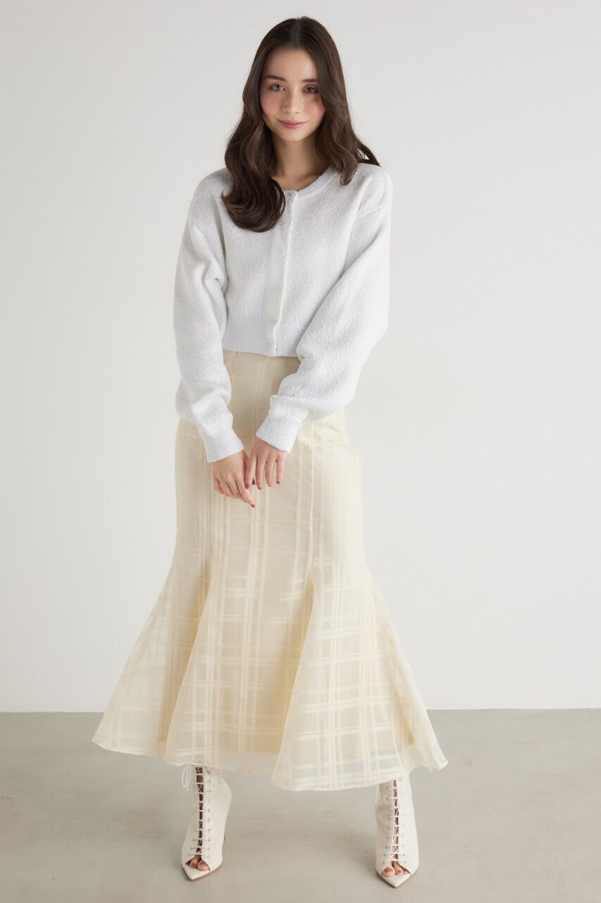 rienda「スパンコールKnit CD」|カーディガン|