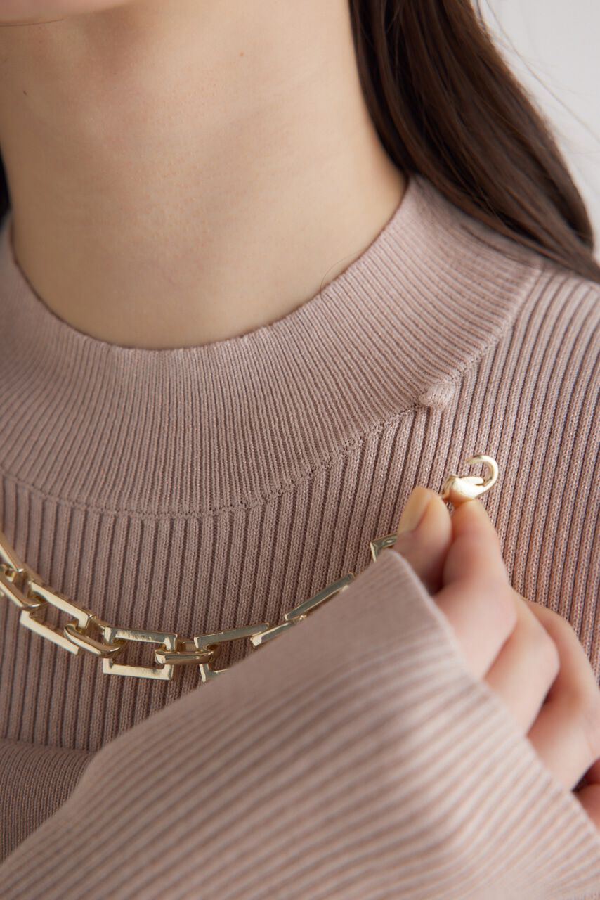 rienda「チェーンNCオフショル Knit OP」|ワンピース|