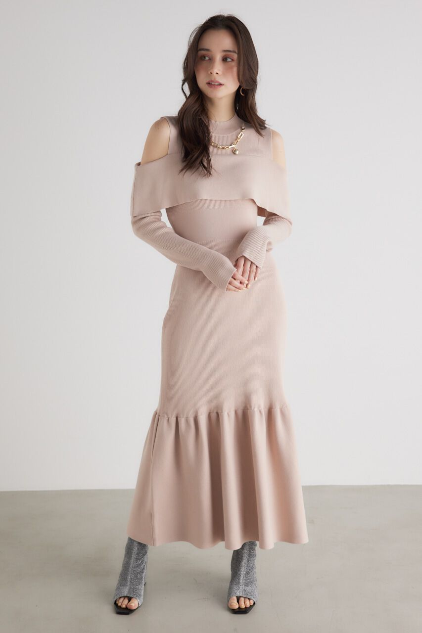 rienda「チェーンNCオフショル Knit OP」|ワンピース|