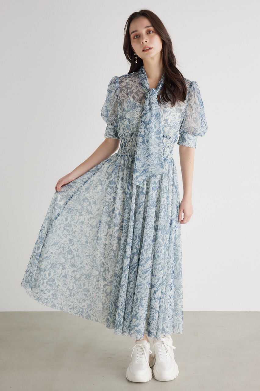 rienda「ネクタイチュールフレア OP」|ワンピース|