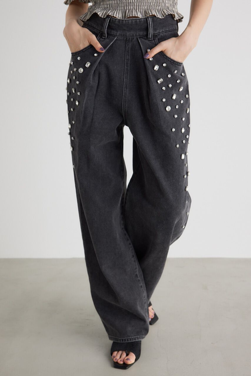 rienda「グラデーションビジュー DENIM J/W PT」|デニム|