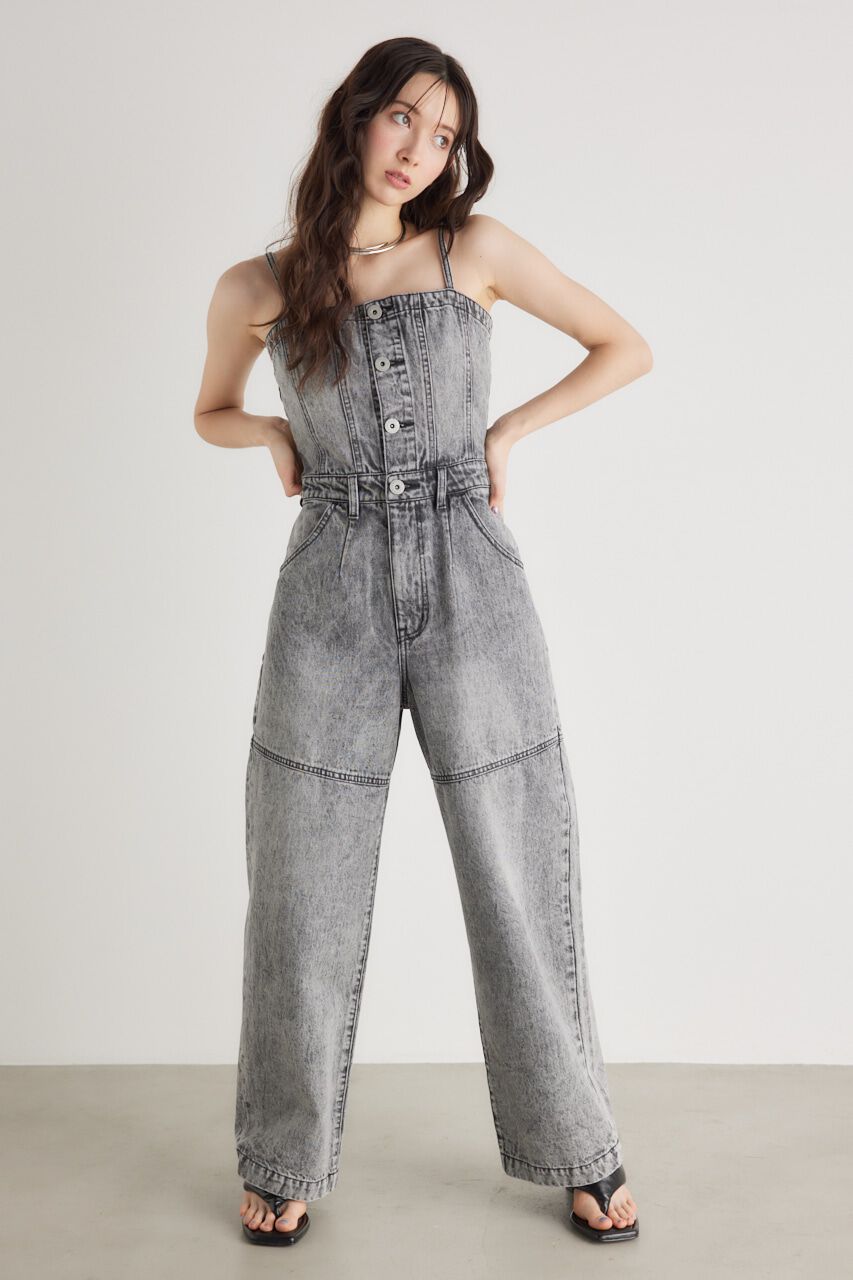 rienda「ビスチェライクDENIMロンパース」|その他|