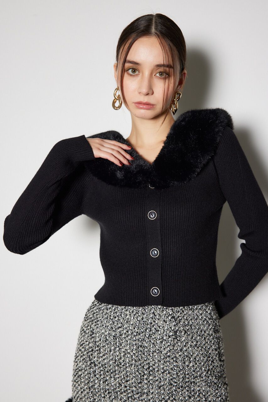 rienda「2WAYフェイクファーニット トップス」|ニット・セーター|