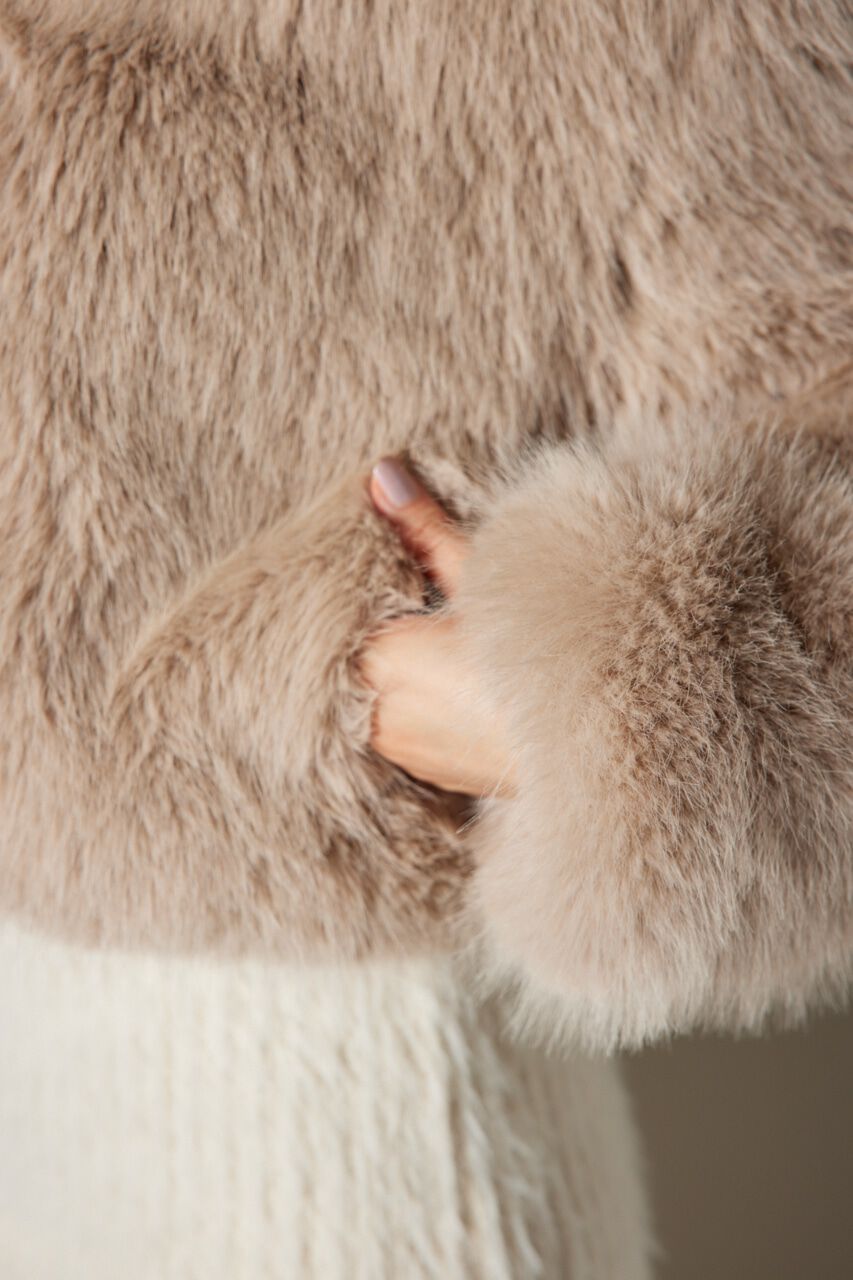 rienda「ビッグフードフェイクファーコート」|その他|