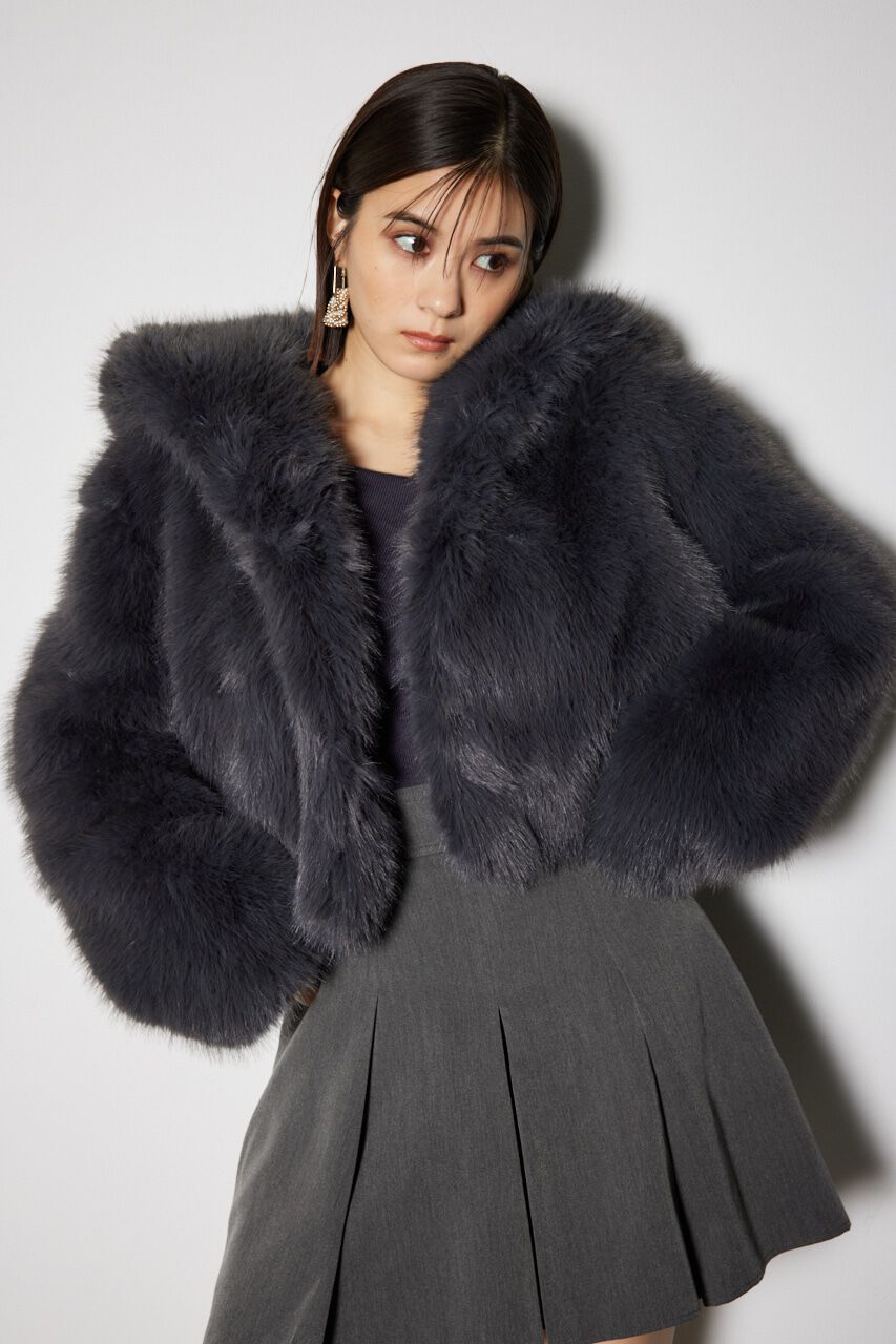 rienda「ビッグフードフェイクファーコート」|その他|