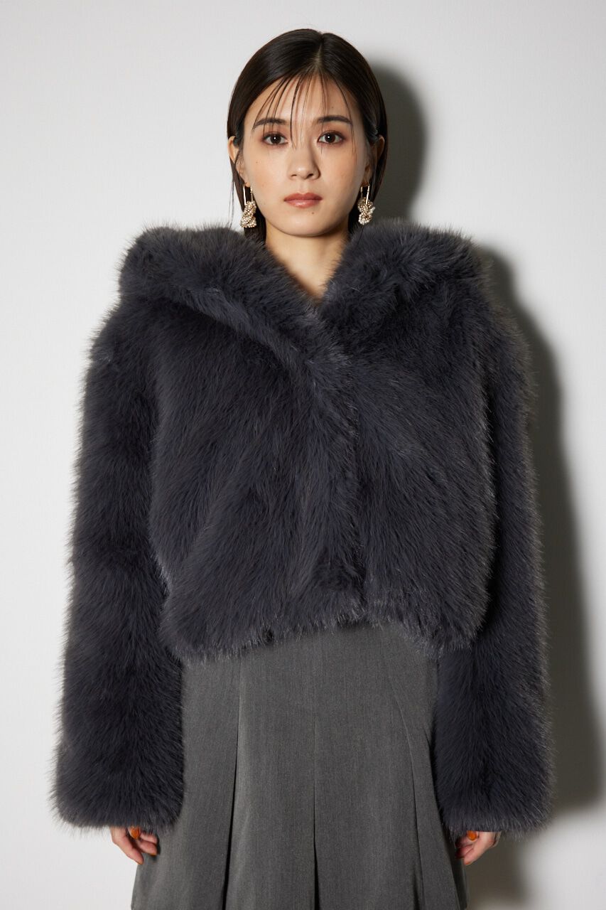 rienda「ビッグフードフェイクファーコート」|その他|